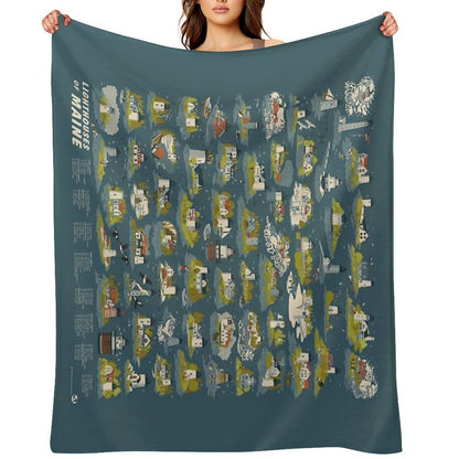 Lighthouses of Maine Gift-ready Throw Blanket