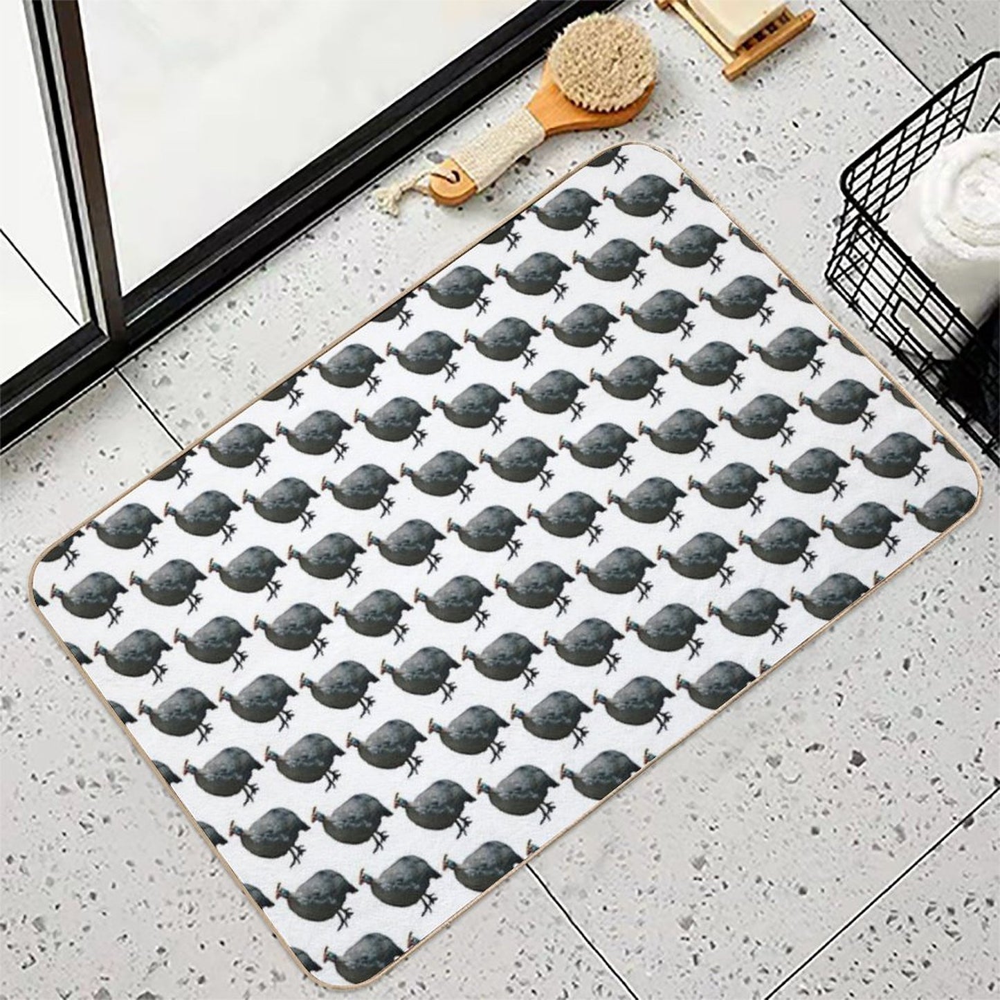 Helmeted Guinea Fowl  Long-Lasting Bath Mat
