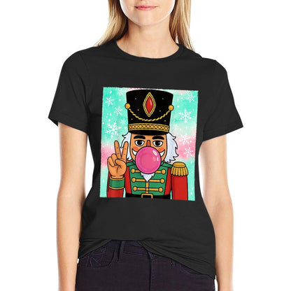 Funny Christmas Nutcracker Retro Vintage Xmas Holiday Women  Graphic-printed T-Shirt