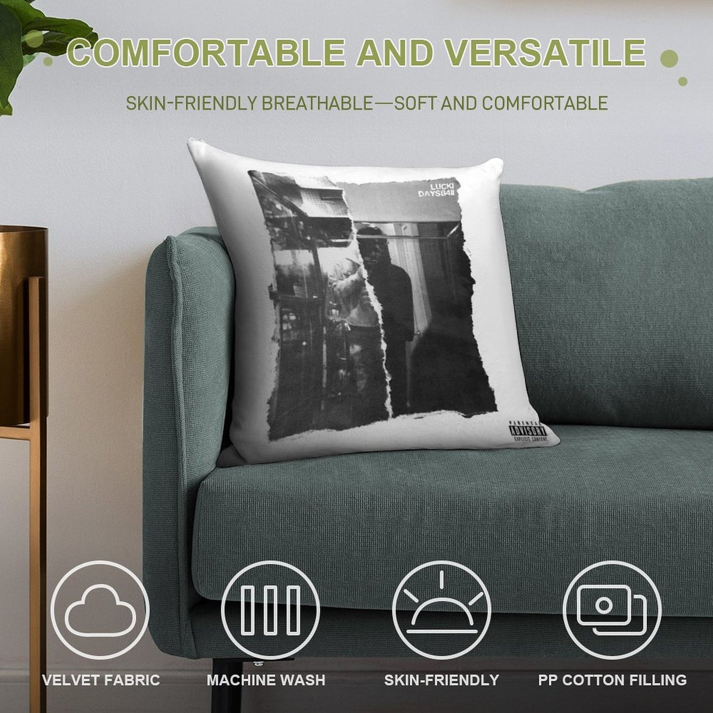 Lucki Days B4 Ii Ep Soft High-Density Material Throw Pillow