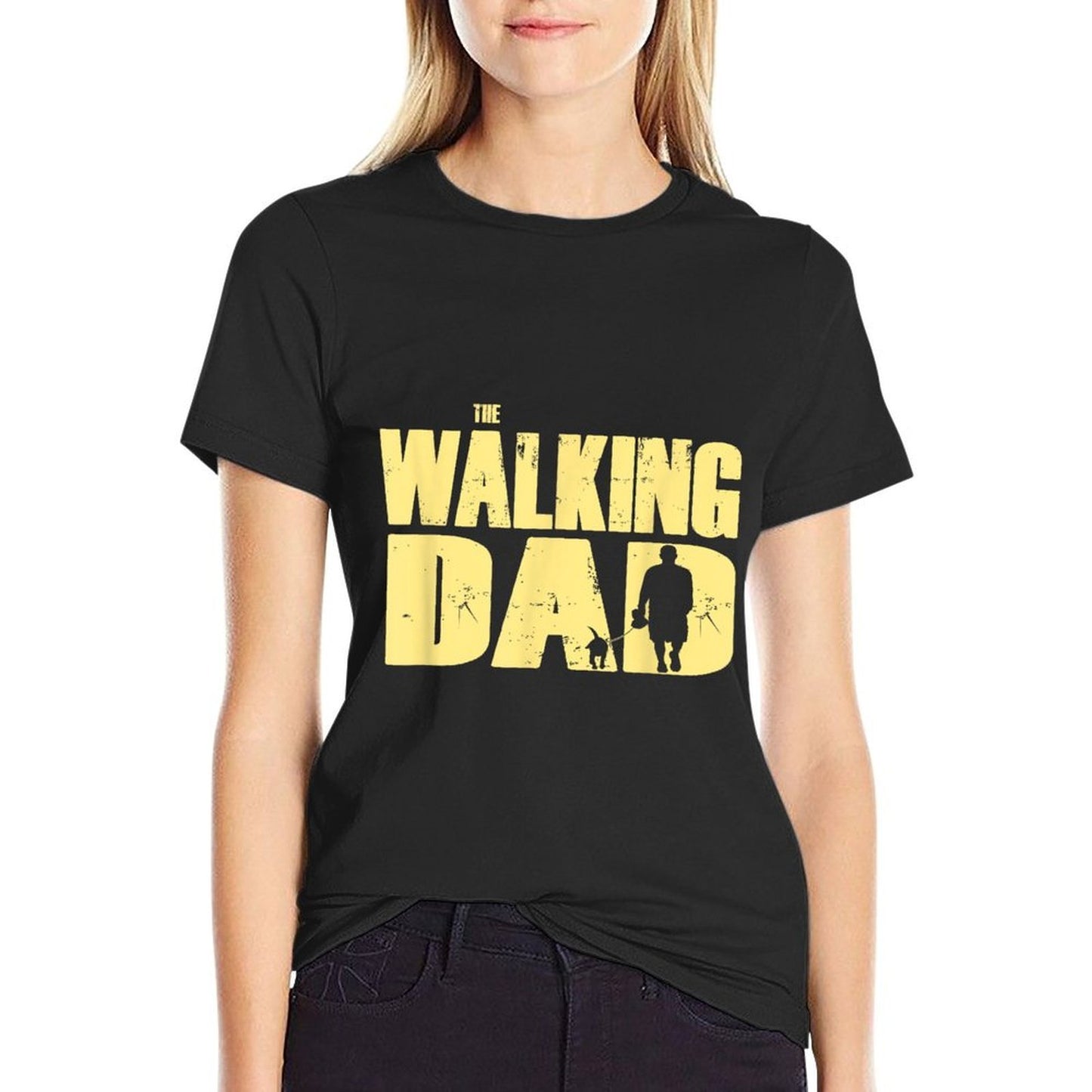 Mabanda Superificz The Walking DAD Mens Dog Walking - Black, Small  Relaxed-fit T-Shirt