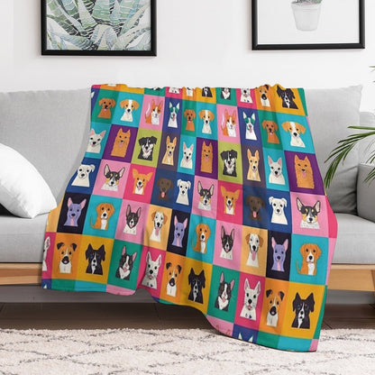 Bright And Happy Animal Heads for Decoration Versatility Throw Blanket