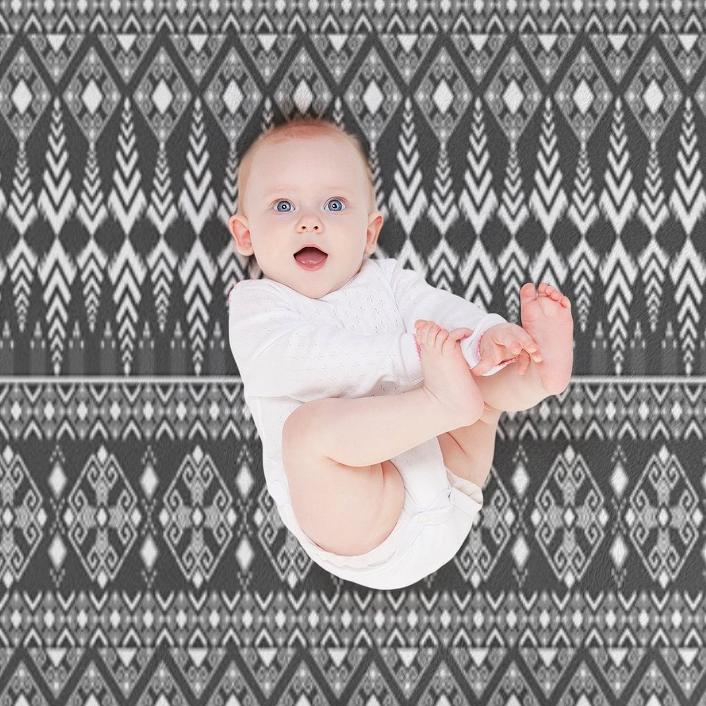 Abstract Geometric Pattern on Gray Background Premium Throw Blanket