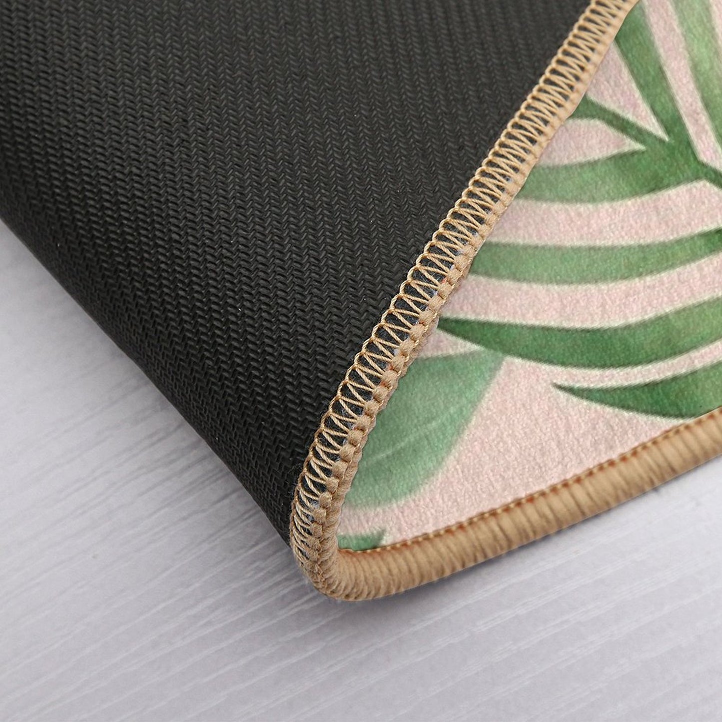 Wild Tropical Hawaiian Leaves And Flowers Pattern  Repositionable Bath Mat