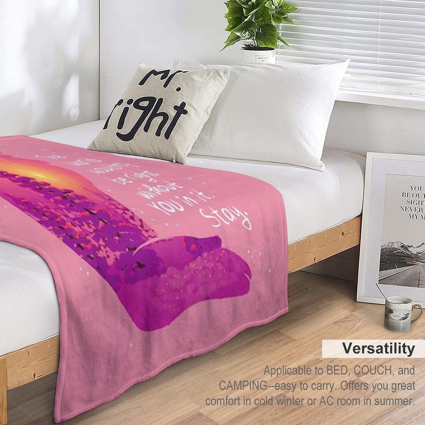 The World Wouldn't Be Right Without You Snowy Sunset Fox Gift-ready Throw Blanket