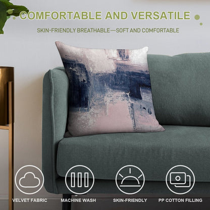 Pink And Navy 2 Soft Fade-Resistant Throw Pillow