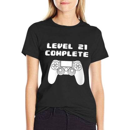 Womens 21st Birthday - 21 Years Old Video Gaming, Bday  Trendy Pattern T-Shirt