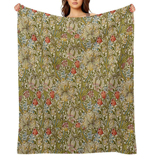 Golden Lilies All-season Throw Blanket