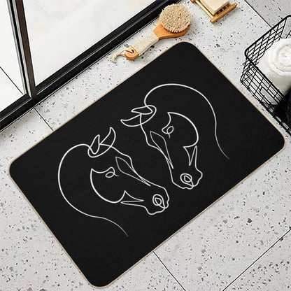 Arabian Horse Face One Line Art  Multi-Purpose Bath Mat