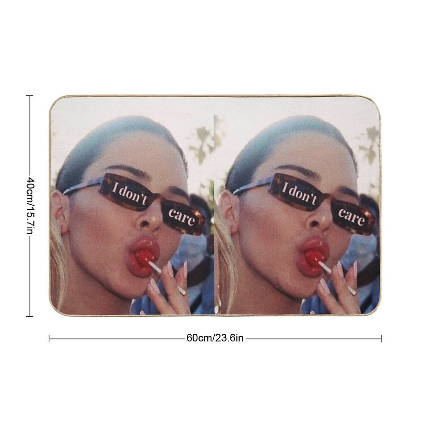 Vogue I Dont Care Lollipop Aesthetic  Repositionable Bath Mat