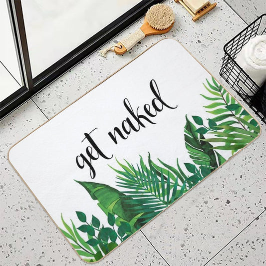 Get Naked, Tropical Jungle, Fun Bathroom Art  Slip-Resistant Bath Mat