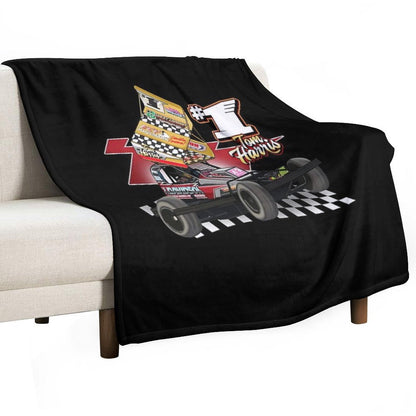 1 Tom Harris Brisca Stock Car 2021 Easy Care Throw Blanket