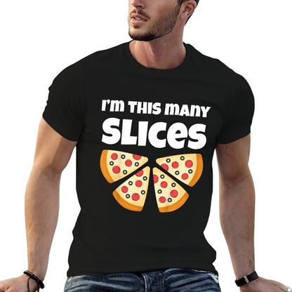 Kids Cute Pizza 4th Birthday I'm This Many Slices 4-Year-Old  Polyester Blend T-Shirt