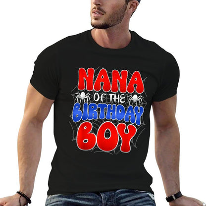 Nana of The Birthday Boy Costume Spider Web Birthday Party  Affordable Price T-Shirt