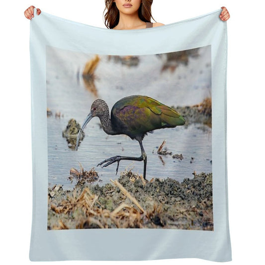 Glossy Ibis Shrink-resistant Throw Blanket