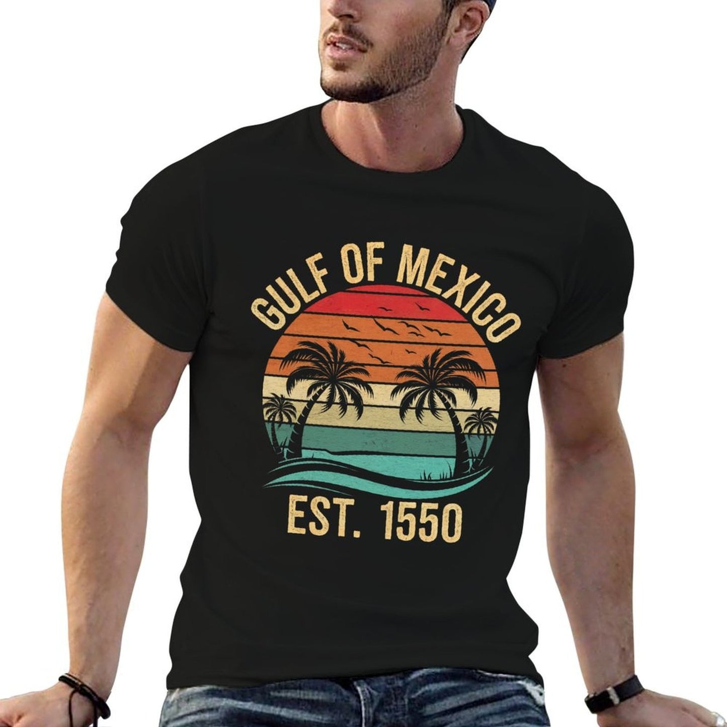 Gulf of Mexico Women Est 1550 Retro Vintage Beach Sweatshirt  High-quality Stitching T-Shirt