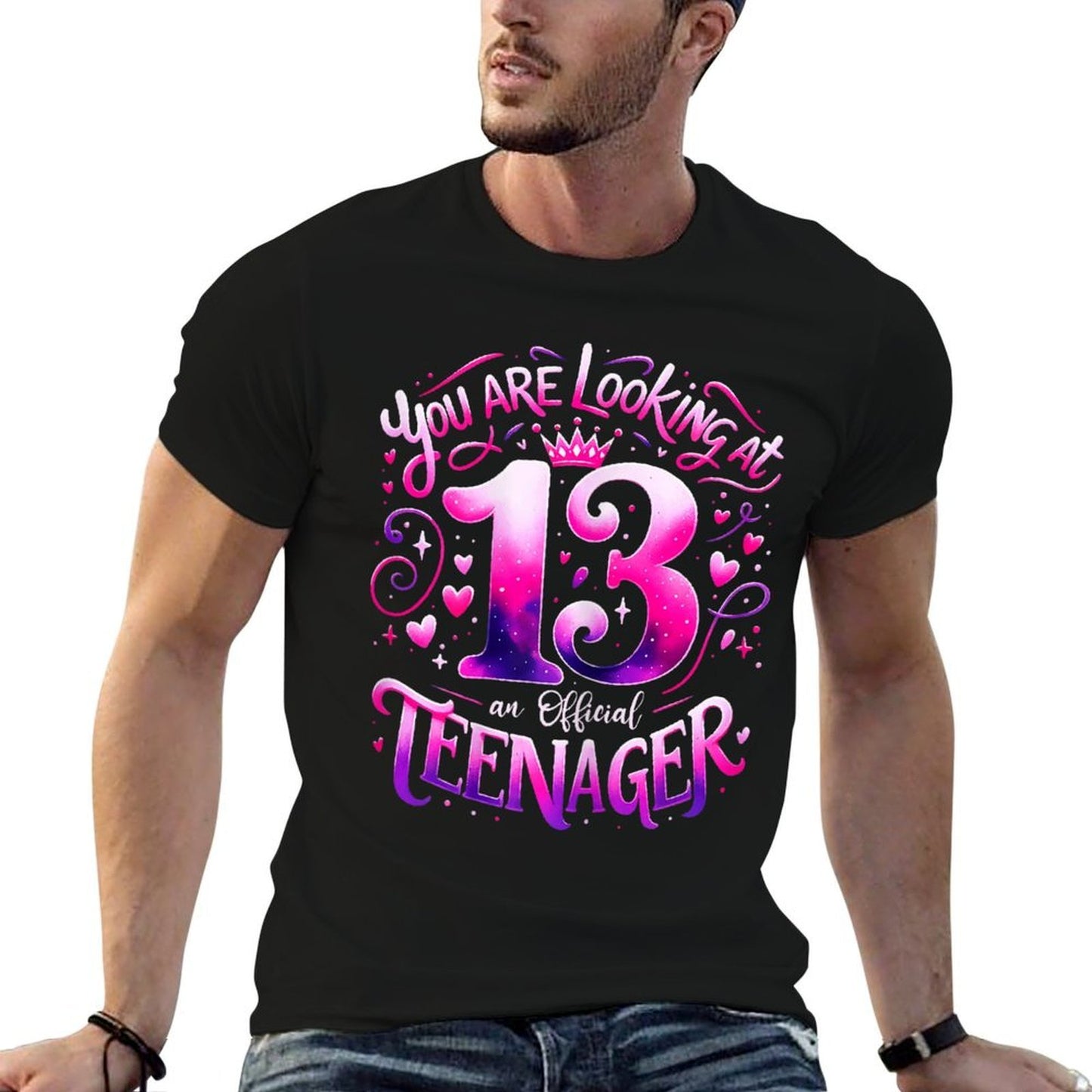 Officialnager 13th Birthday Girl Cute 13 Years Birthday  Tagless Design T-Shirt