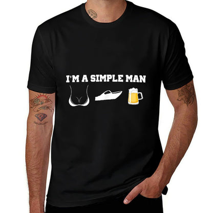 Im A Simple Man Beer Boobs Boats  Trendy Pattern T-Shirt