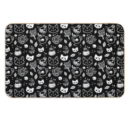 Herb Witch  Black And White  Nikury Durable Bath Mat