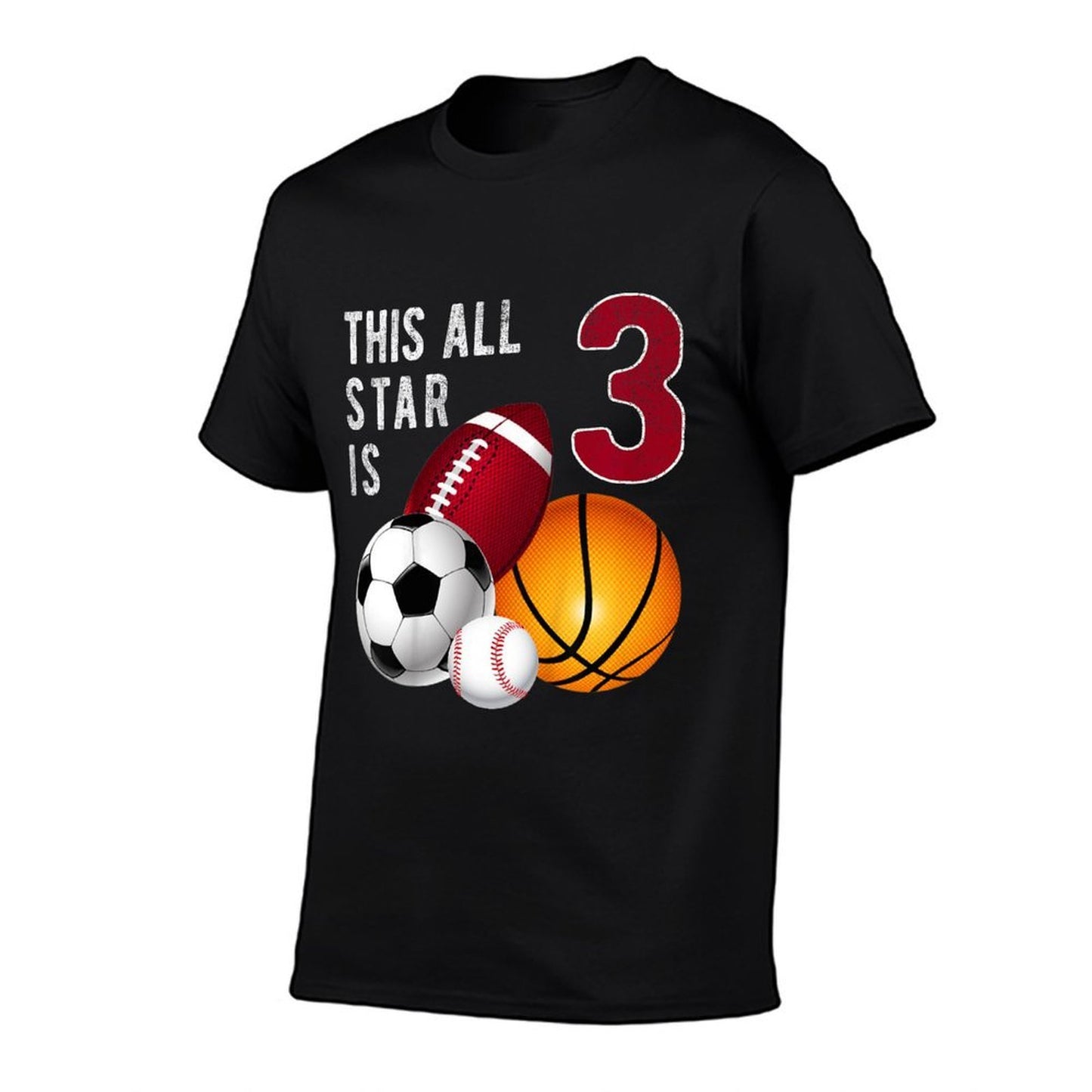 Kids This All Star Is 3 Years Old Gift For Kids Birthday  Summer-ready Fabric T-Shirt
