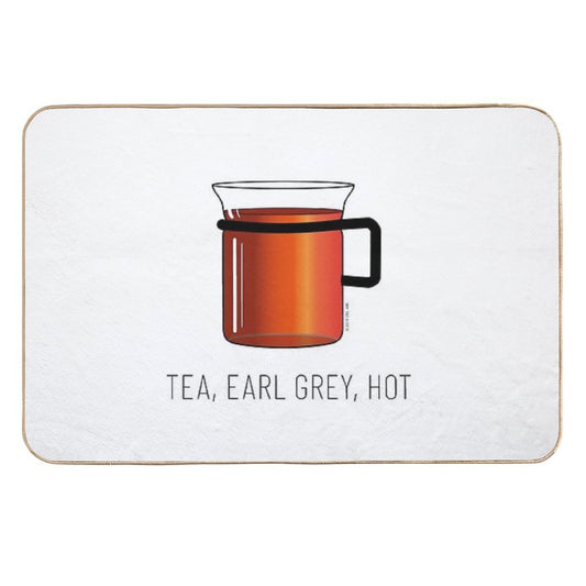 Tea, Earl Grey, Hot - Captain Picard, Star Trek TNG, (light Backgrounds)  Long-Lasting Bath Mat