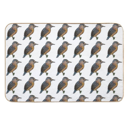 Kingfisher Drawing  Fade-Resistant Bath Mat