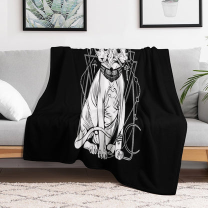 Bastet - The Cat Goddess Eco-conscious Throw Blanket