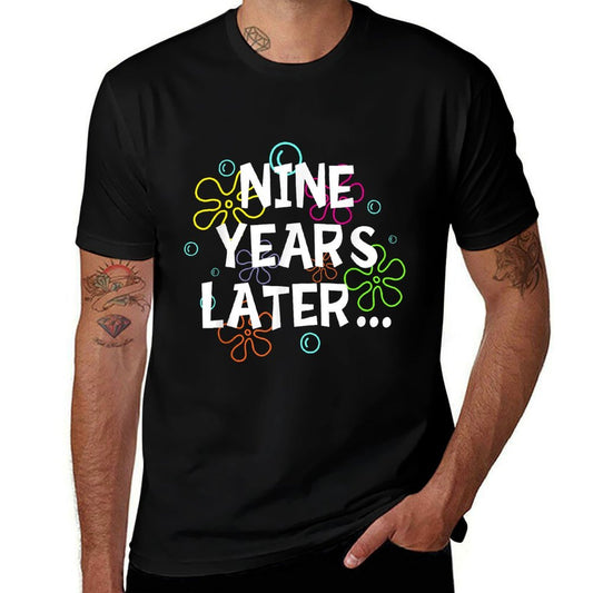 Nine Years Later Funny Meme 9 Years Old 9th Birthday Party  Ribbed Collar T-Shirt