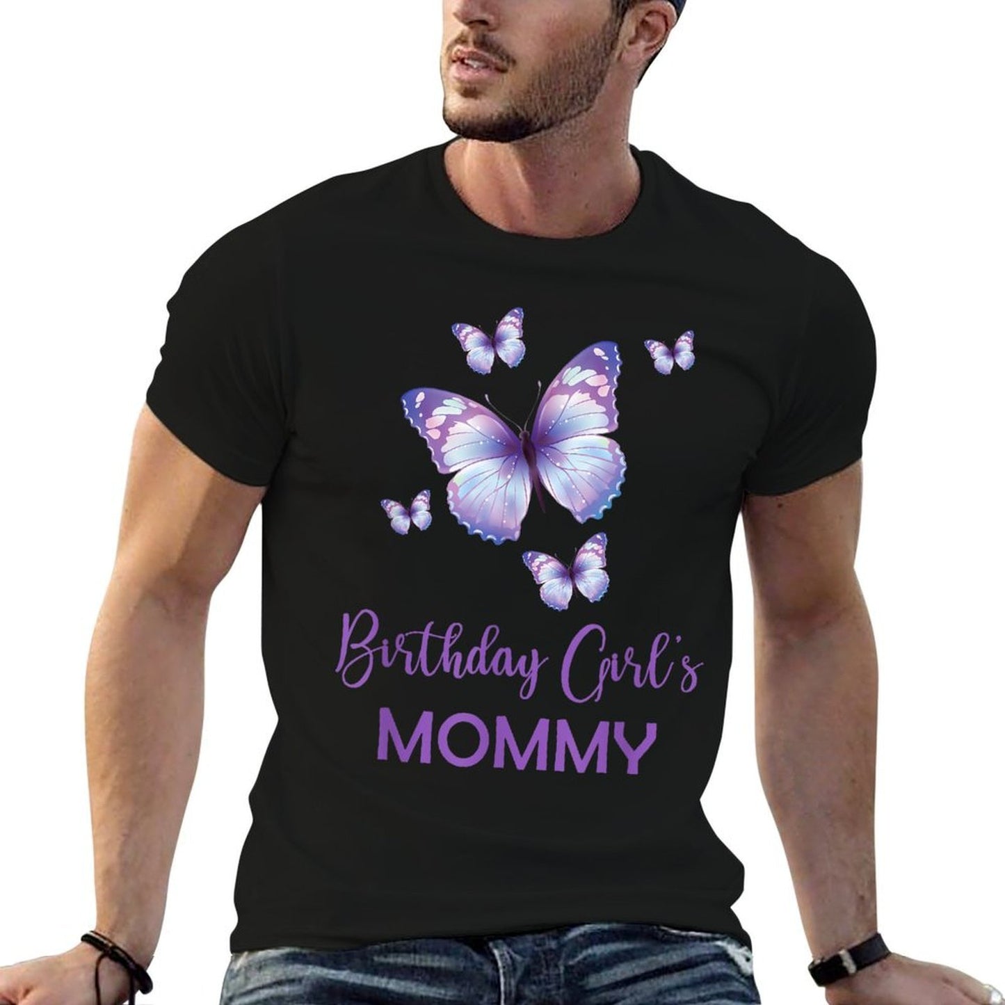 Mommy of The Birthday for Girl Butterfly Family 1st Birthday  Durable T-Shirt