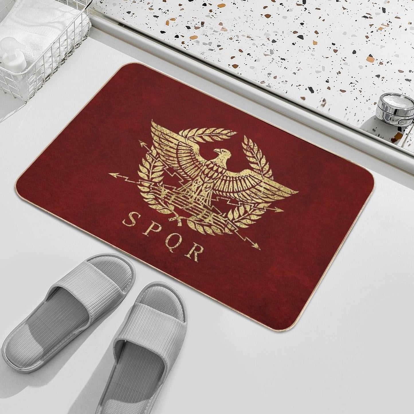 Roman Empire Emblem - Vintage Gold  Versatile Bath Mat