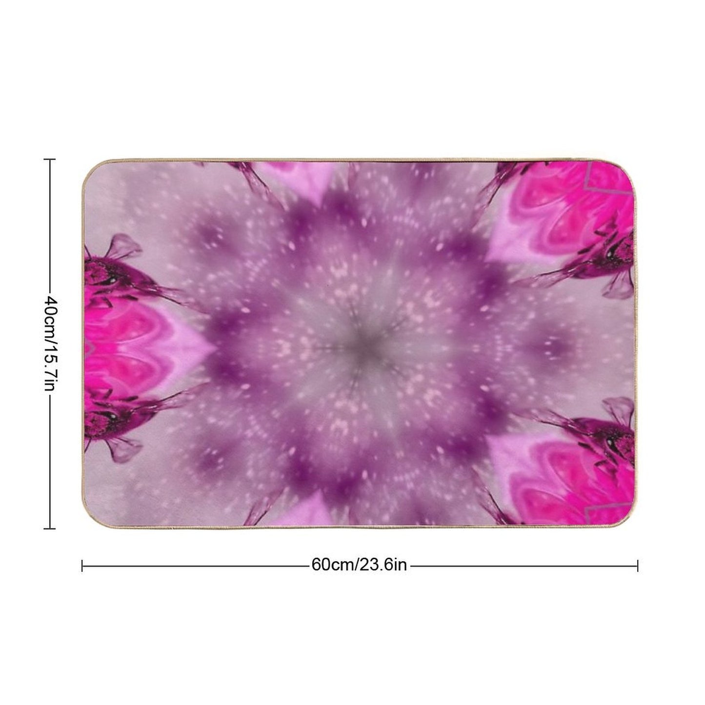 11-Circle Pink Kaleidoscope Pattern with Radiant Symmetry  Easy Maintenance Bath Mat