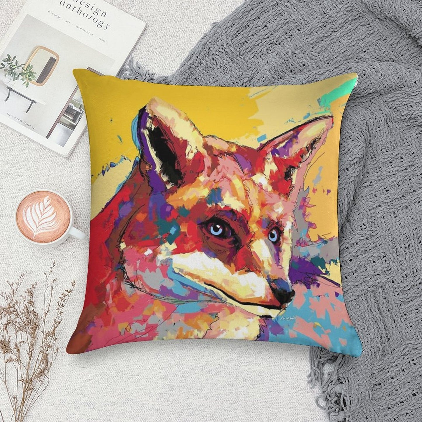 Fox Soft Home Decor Throw Pillow