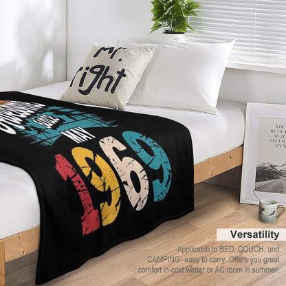 56 Years Old Vintage May 1969 56th Birthday Machine-washable Throw Blanket