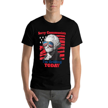 Funny Sorry Communists Im Grilling Today 2024  Affordable Price T-Shirt