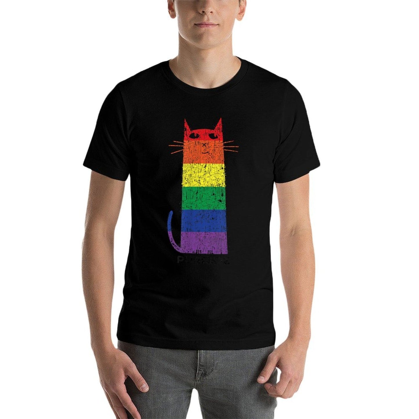 Purride LGBT Funny Gay Pride Cat Saying Graphic  Cotton T-Shirt