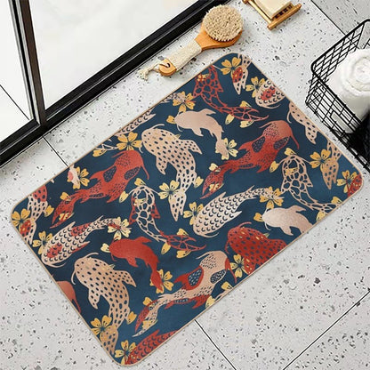 Kyoto Koi Fish Pattern  Eco-Friendly Bath Mat