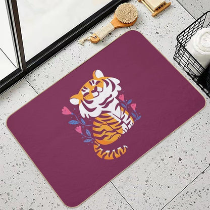 Flower Tiger  Anti-Trip Bath Mat
