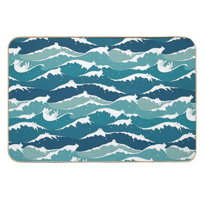 Cat Landscape 135 Cat Waves  Anti-Trip Bath Mat