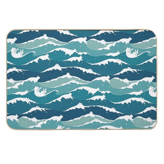 Cat Landscape 135 Cat Waves  Anti-Trip Bath Mat