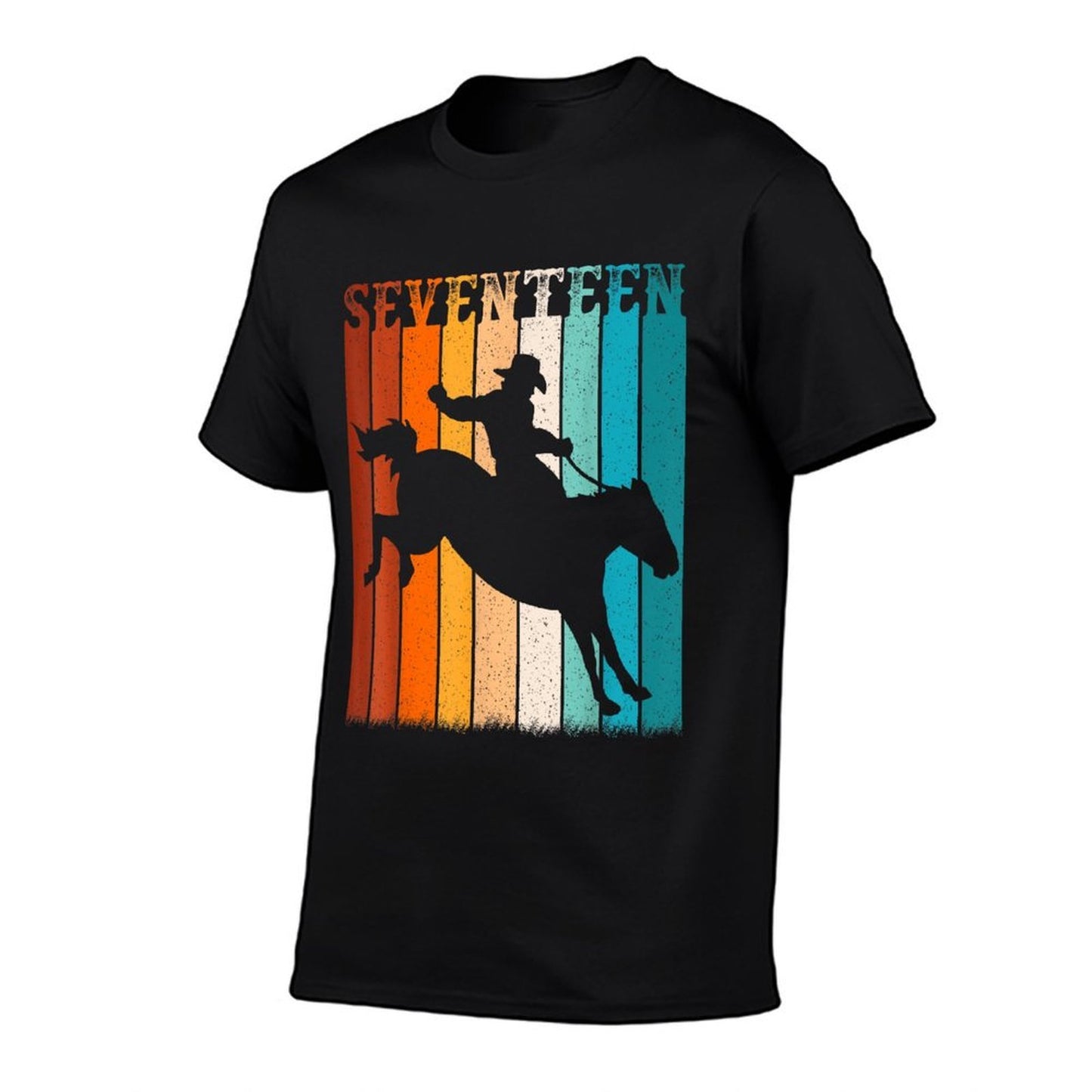 17 Year Old Cowboy 17th Birthday Party Western Rodeo Horse  Tagless Design T-Shirt