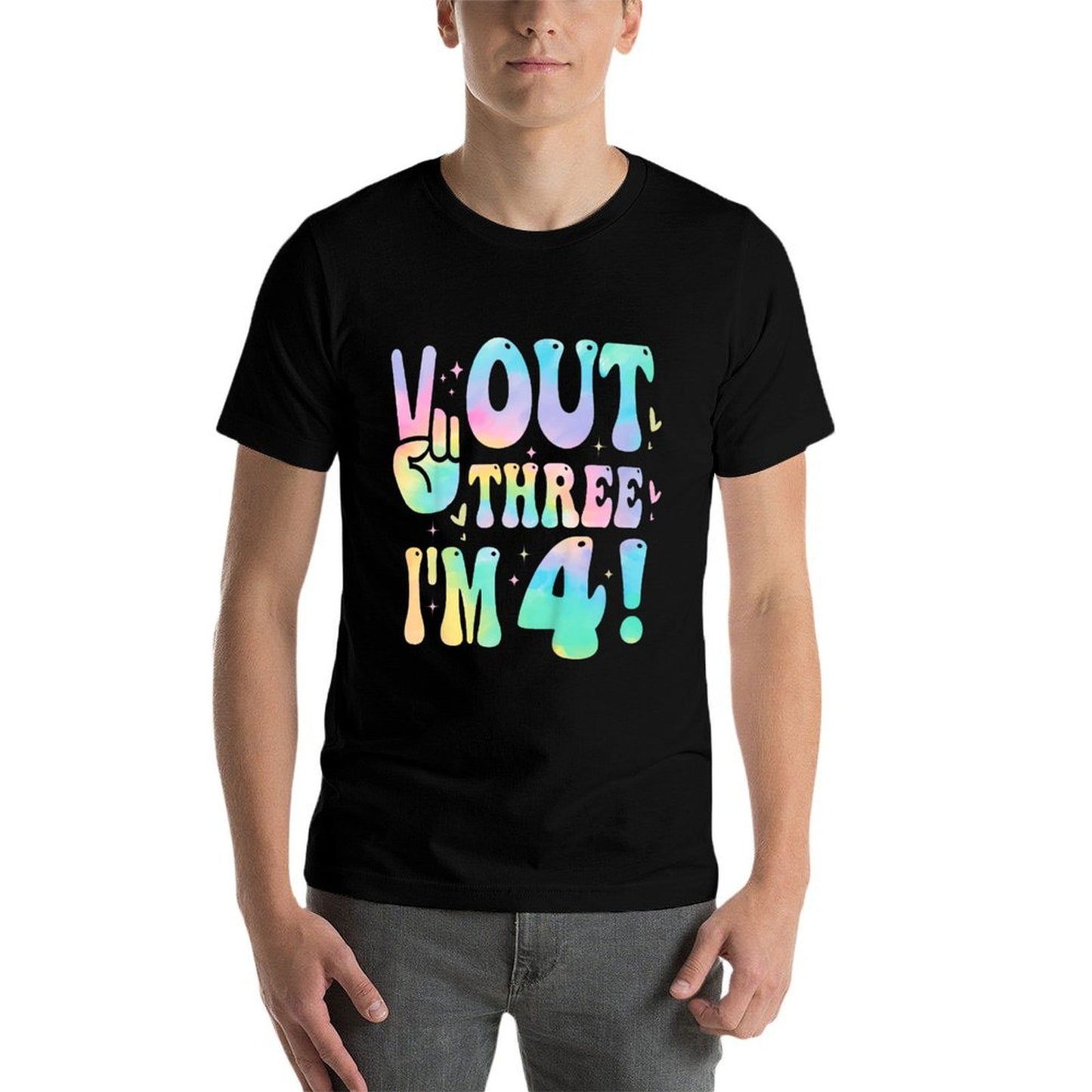 Kids Peace Out Three I&#39;m 4 Year Old Girl 4th Birthday Tie Dye  Breathable T-Shirt