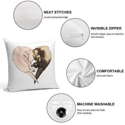 Ferret Love Soft High-Density Material Throw Pillow