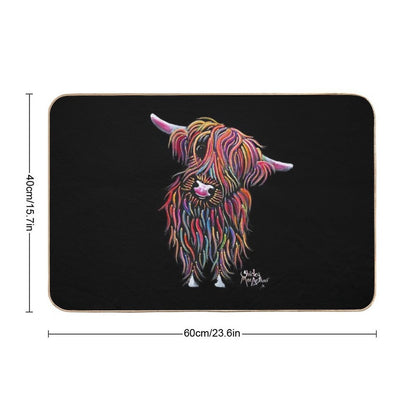 Scottish Highland Cow ' BoLLY ' by Shirley MacArthur  Anti-Trip Bath Mat