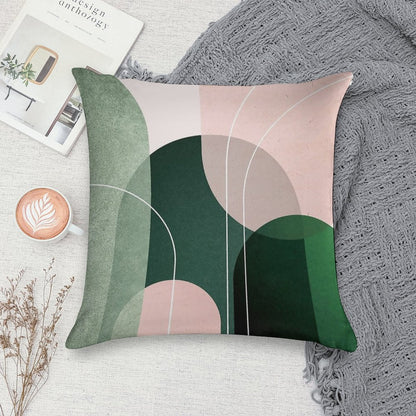 Mid Century Arches in Pink And Green 2 Soft Gift Ready Throw Pillow