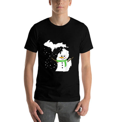 Michigan Snowman  High-quality Stitching T-Shirt