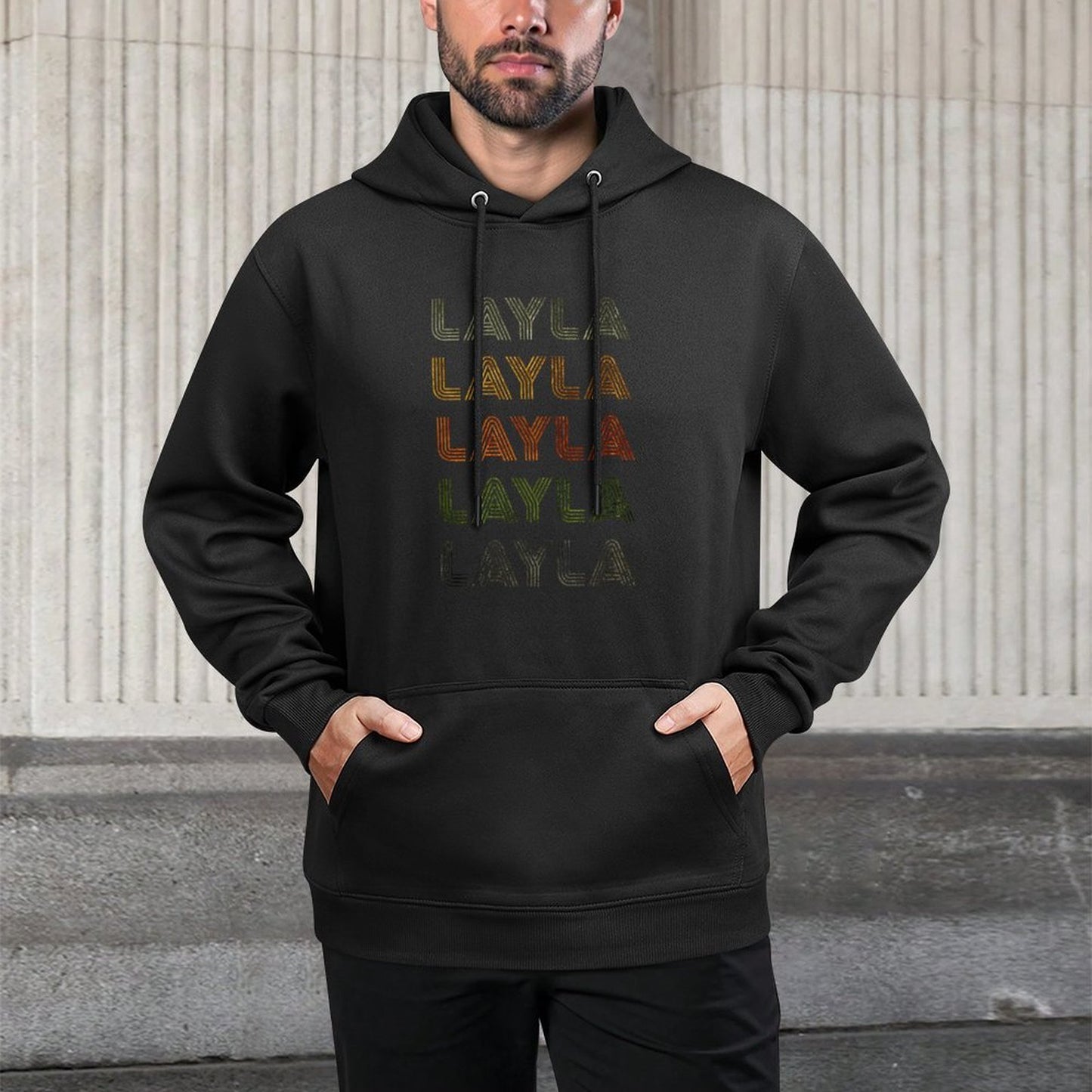 Love Heart Layla GrungeVintage Style Black Layla All-Day Comfort Hoodie