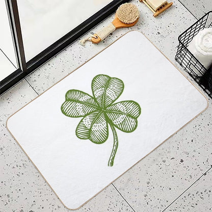 Vintage Lucky Clover  Slip-Resistant Bath Mat