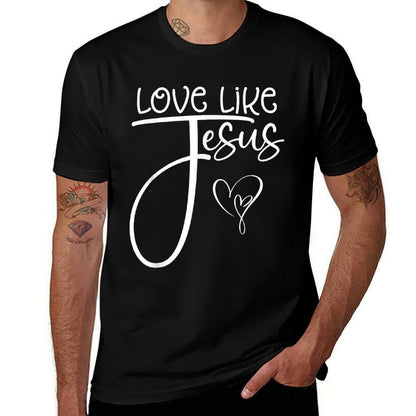 Trendy Christian Religious Love Like Jesus  Stretchy T-Shirt