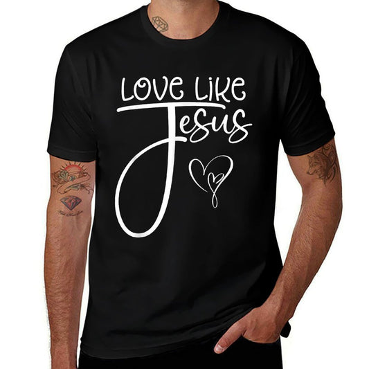 Trendy Christian Religious Love Like Jesus  Stretchy T-Shirt