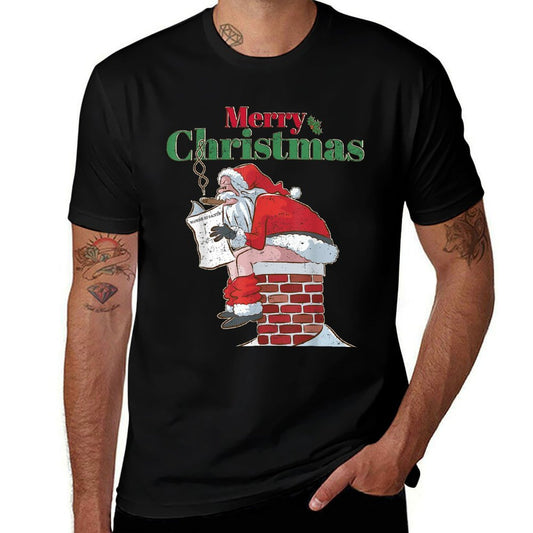 Funny Santa Pooping Down Chimney Xmas Christmas Gifts  Affordable Price T-Shirt